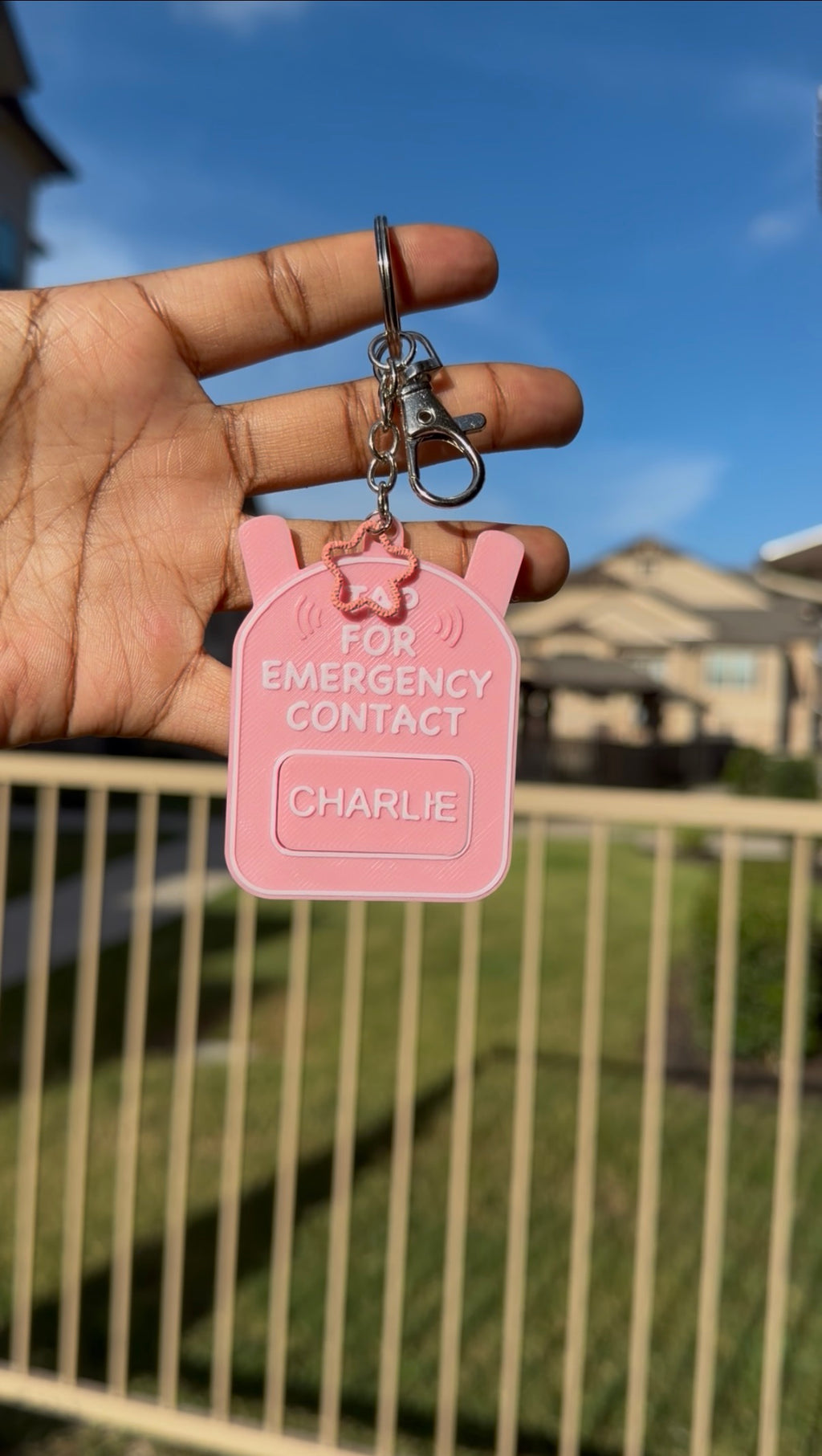 Personalized Emergency Contact Backpack Tag