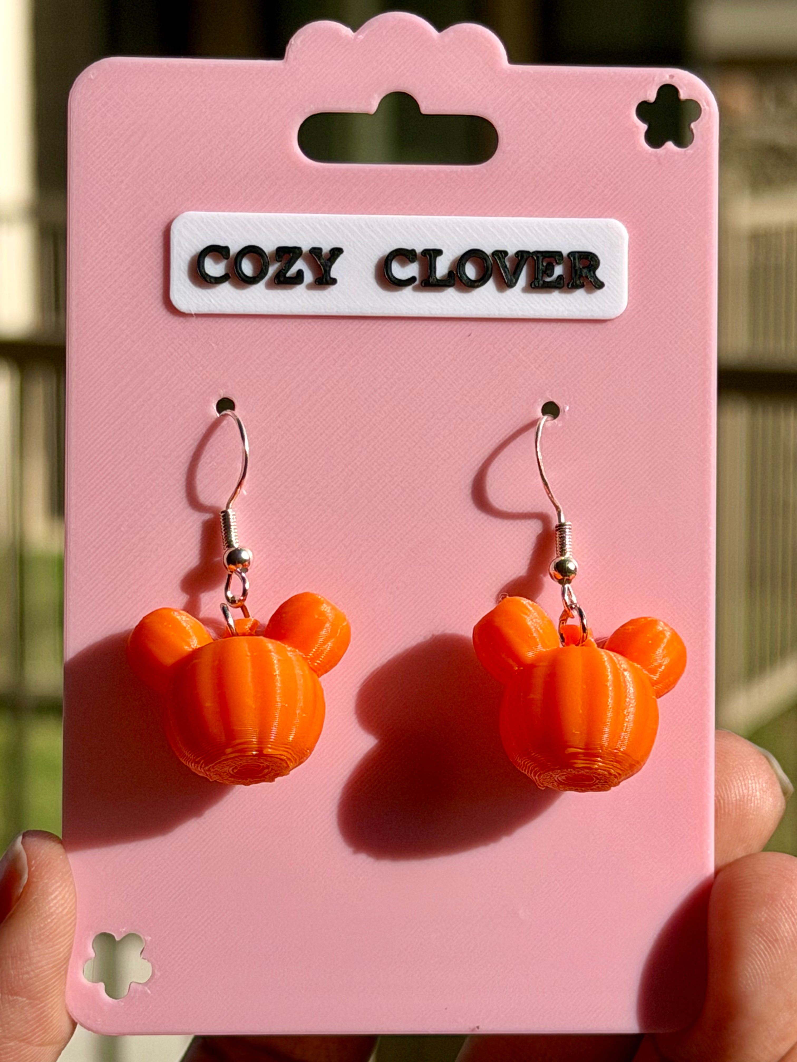 Pumpkin Mouse Earrings | 3D Printed Fall Earrings