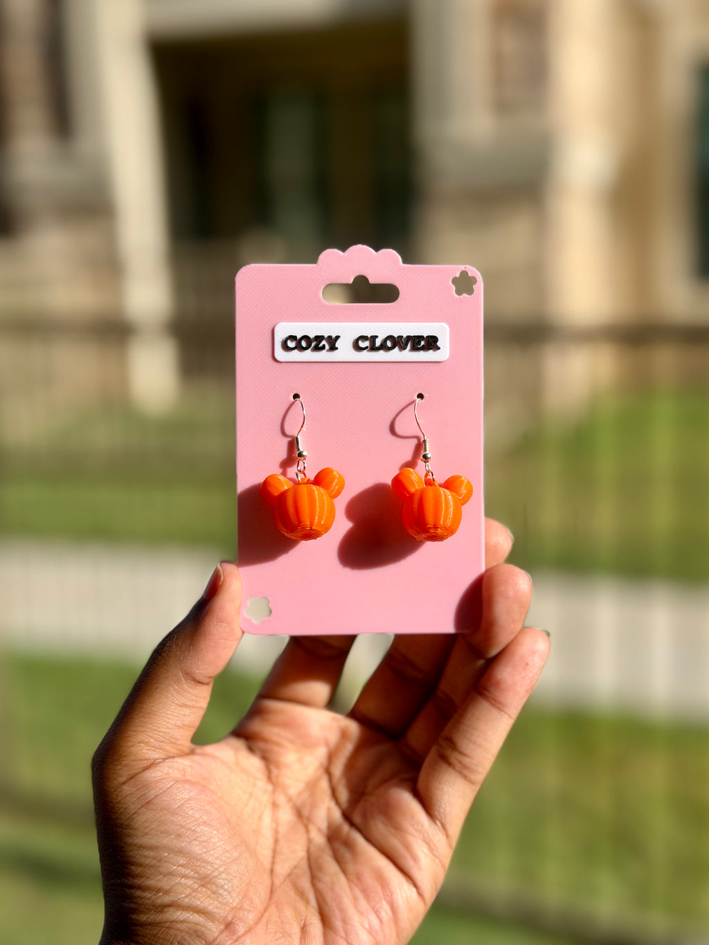 Pumpkin Mouse Earrings | 3D Printed Fall Earrings