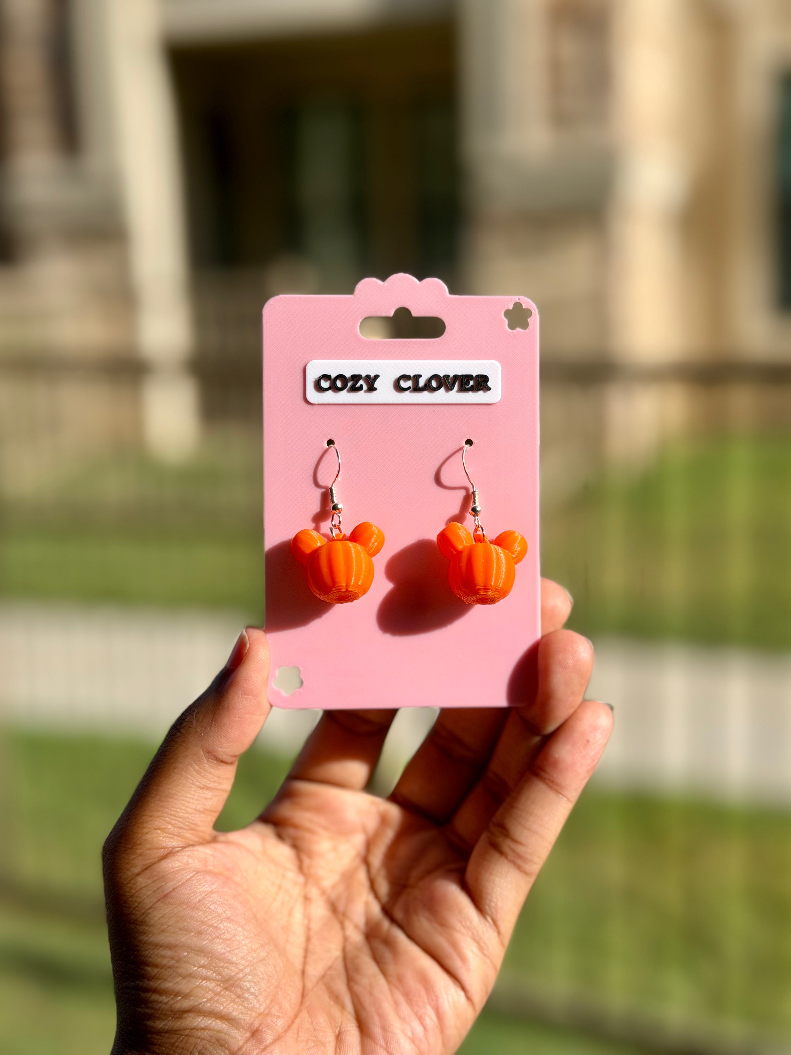 Pumpkin Mouse Earrings | 3D Printed Fall Earrings